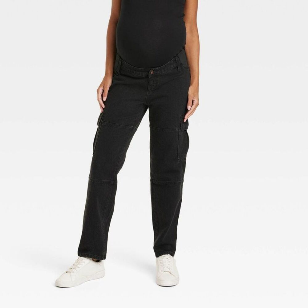 Isabel Maternity by Ingrid & Mid Rise Straight Fit Full Straight-Leg Jeans